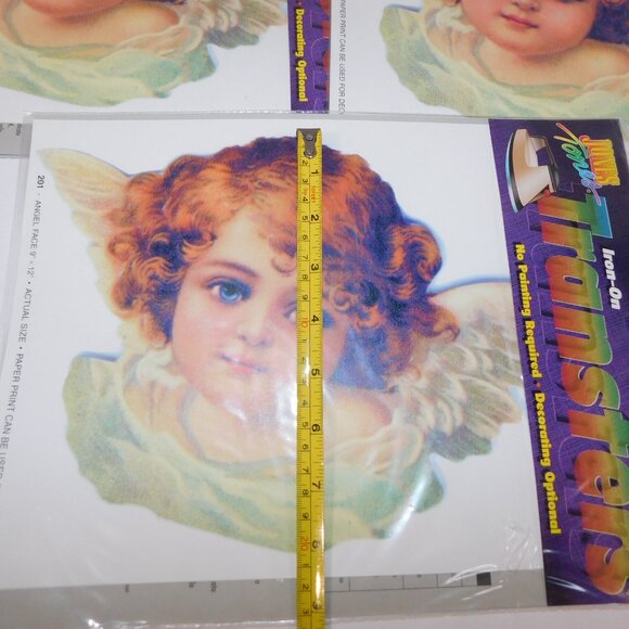 Lot 5 Vintage Jones Tones Iron On Heat Transfers ANGEL FACE Cherub 9" x 12" NEW - Picture 5 of 6